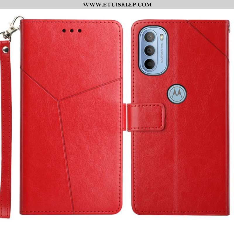 Etui Folio do Moto G51 5G Stylowa Skórzana Konstrukcja Geo Y